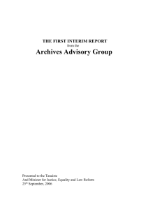 First Interim Report of the Archives Advisory Group (PDF – 48KB)