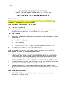 6 CCR 1011-1 Chap 18 STANDARDS FOR HOSPITALS AND