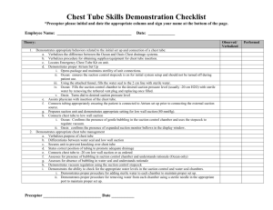 Chest Tube Skills Demonstration Checklist *Preceptor please initial