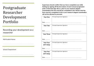 Postgraduate Researcher Development Portfolio