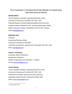Price Transmission in Thai Aquaculture Product Markets