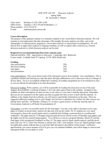 German 397P -- Discourse Analysis