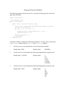 6 String and Character assignments