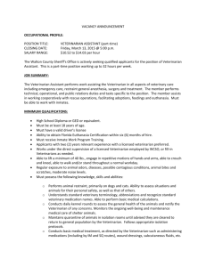 VACANCY ANNOUNCEMENT OCCUPATIONAL PROFILE