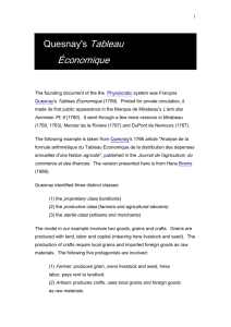 1 Quesnay`s Tableau Économique The founding document of the