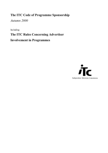 ITC Code of Programme Sponsorship