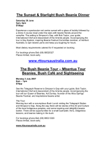 The Bush Beanie Tour – Mbantua Tour