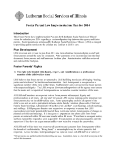 Foster Parent Law Implementation Plan for 2014