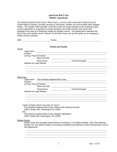 American Red Cross Shelter Agreement Form