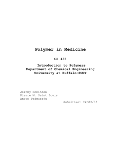 Polymer in Medicine - School of Engineering and Applied Sciences