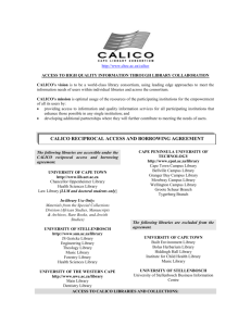 ACCESS TO CALICO LIBRARIES AND COLLECTIONS