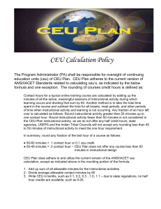 CEU Calculation Policy