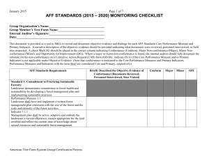 Sample Standards Monitoring Checklist