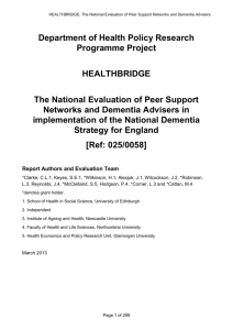 Healthbridge: the national evaluation of peer support