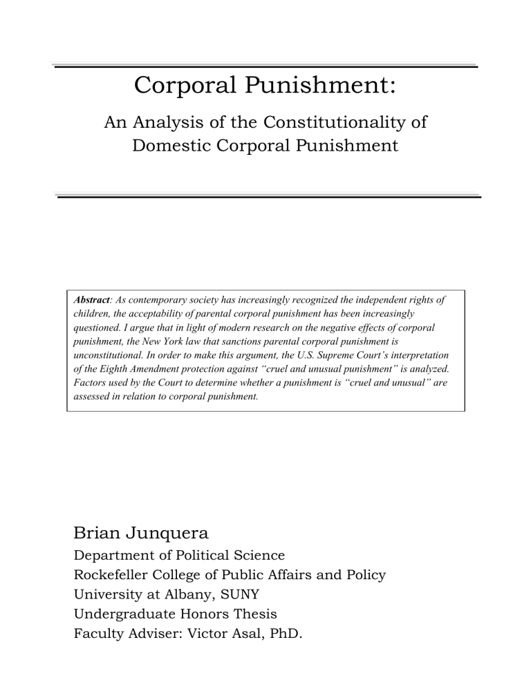 what are the research questions about corporal punishment
