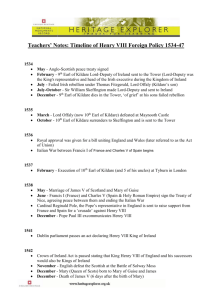 Timeline of Henry VIII - Foreign Policy 1534-47