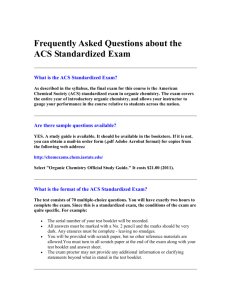 Frequently Asked Questions about the ACS Standardized Exam