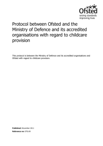 Protocol between Ofsted and MoD