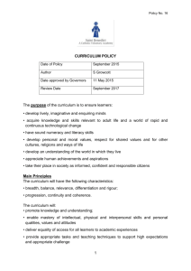 Curriculum Policy