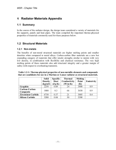 1 Radiator Materials Appendix