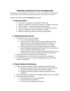 Pharmacy Technician Core Competencies