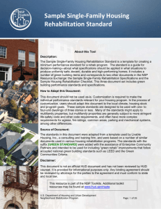Sample Green Housing Rehabilitation Standard