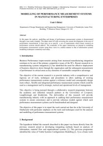 Modelling Performance Measurement Systems in Manufacturing