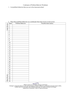 Continuum of Problem Behavior Worksheet