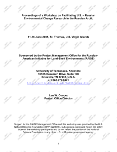 Workshop Proceedings doc - Arctic Research at the University of