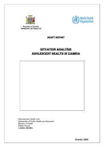 situation analysis on adolescent health of Zambia