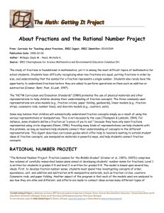 summary of the Rational Number Project