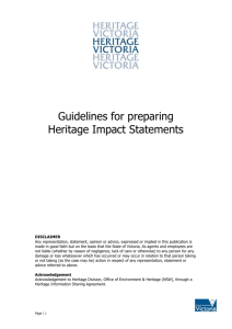 Heritage Impact Statements