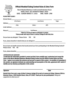 Official Meatball Eating Contest Rules & Entry Form March Meatball