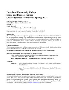 HIST 136 01 Rager SP 12 - Heartland Community College