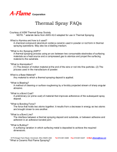 Thermal Spray - Used Plasma, Arc, Thermal Spray, HVOF, Robots