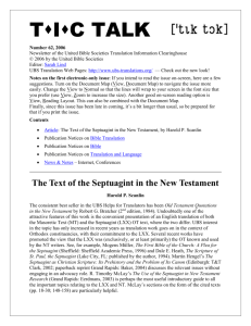 The Text of the Septuagint in the New Testament