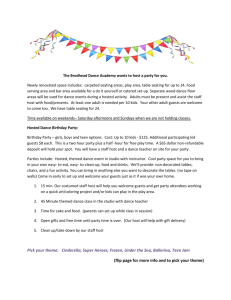 Birthday Party Info Sheet