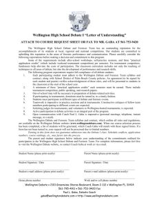 Letter of Understanding - Wellington High School Debate Team