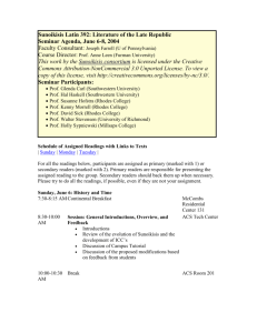 Course Planning Seminar Agenda