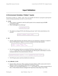 Input Validation - Computing and Information Studies