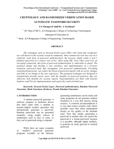 1) automatic password security using cryptology and