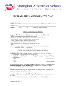 Food Allergy Action Plan - Shanghai American School