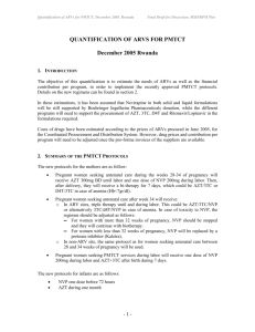 Quantification for ARVs PMTCT