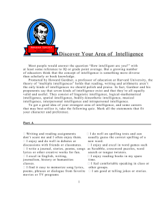 Discover Your Area of Intelligence
