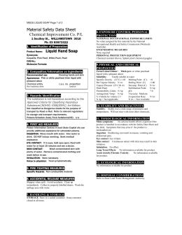 msds cleaning detergent ammoniated sodium hypochlorite soap liquid supplies national hand studylib