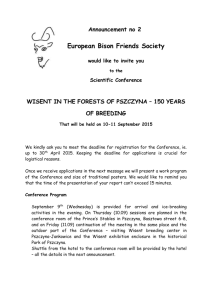 Announcement no 2 European Bison Friends Society would like to