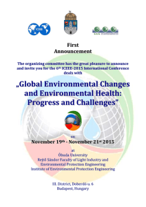 First Announcement - International Council of Environmental