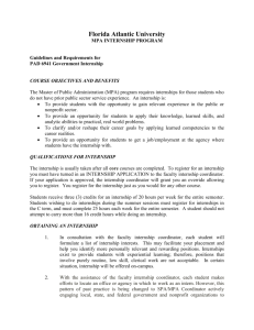 Guidelines and Requirements for PAD 6941 Government Internship