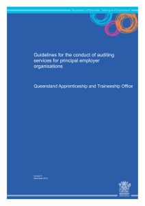 Guidelines for the conduct of auditing services for principal employer