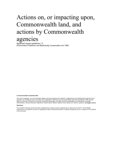 Actions on, or impacting upon, Commonwealth land, and actions by